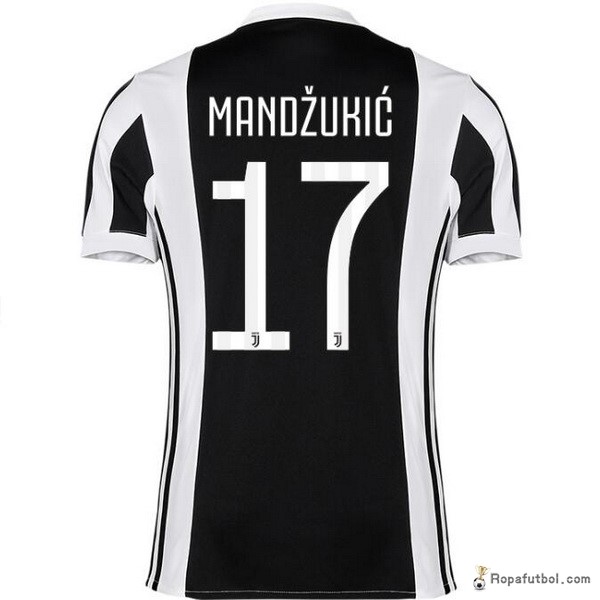 Camiseta Juventus Replica Primera Ropa Mandzukic 2017/18 Negro